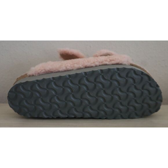 Papillio Birkenstock WMN 42 US 11 Pink Arizona Big Buckle Shearling Sandal - Picture 8 of 13